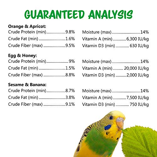 Image of Vitakraft Parakeet Treat Sticks Variety 6 Pack (Orange, Egg & Honey, Sesame & Banana), 2.4 Ounce