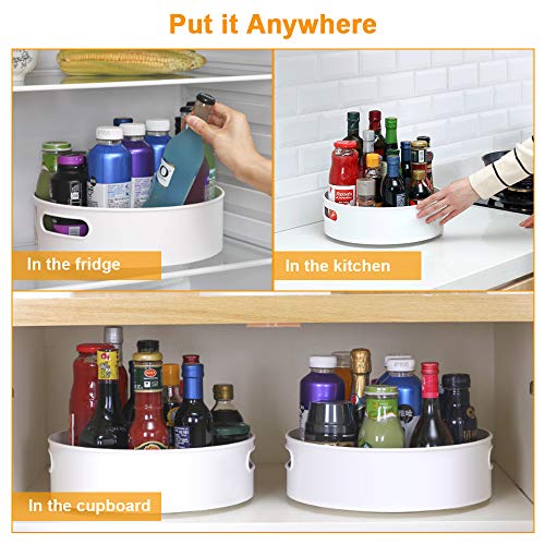 Semlos Turntable Lazy Susan Organizers, 2 Packs 9" + 12" Spice Rack Organisers For Kitchen Organization And Storage, Non-Slip Under Sink Organizer For Pantry, Cabinet, Office, Bathroom #TOP2