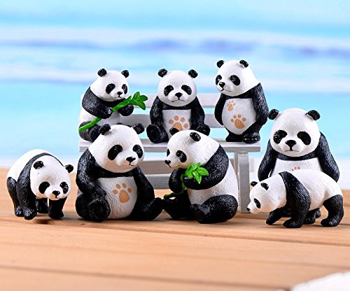 Boomteck Miniature Garden Ornaments, 8 Pcs Cute Mini Animal Pandas Ornament Diy Kits For Fairy Garden Bonsai Dollhouse Succulent Decor Home Decoration #TOP1