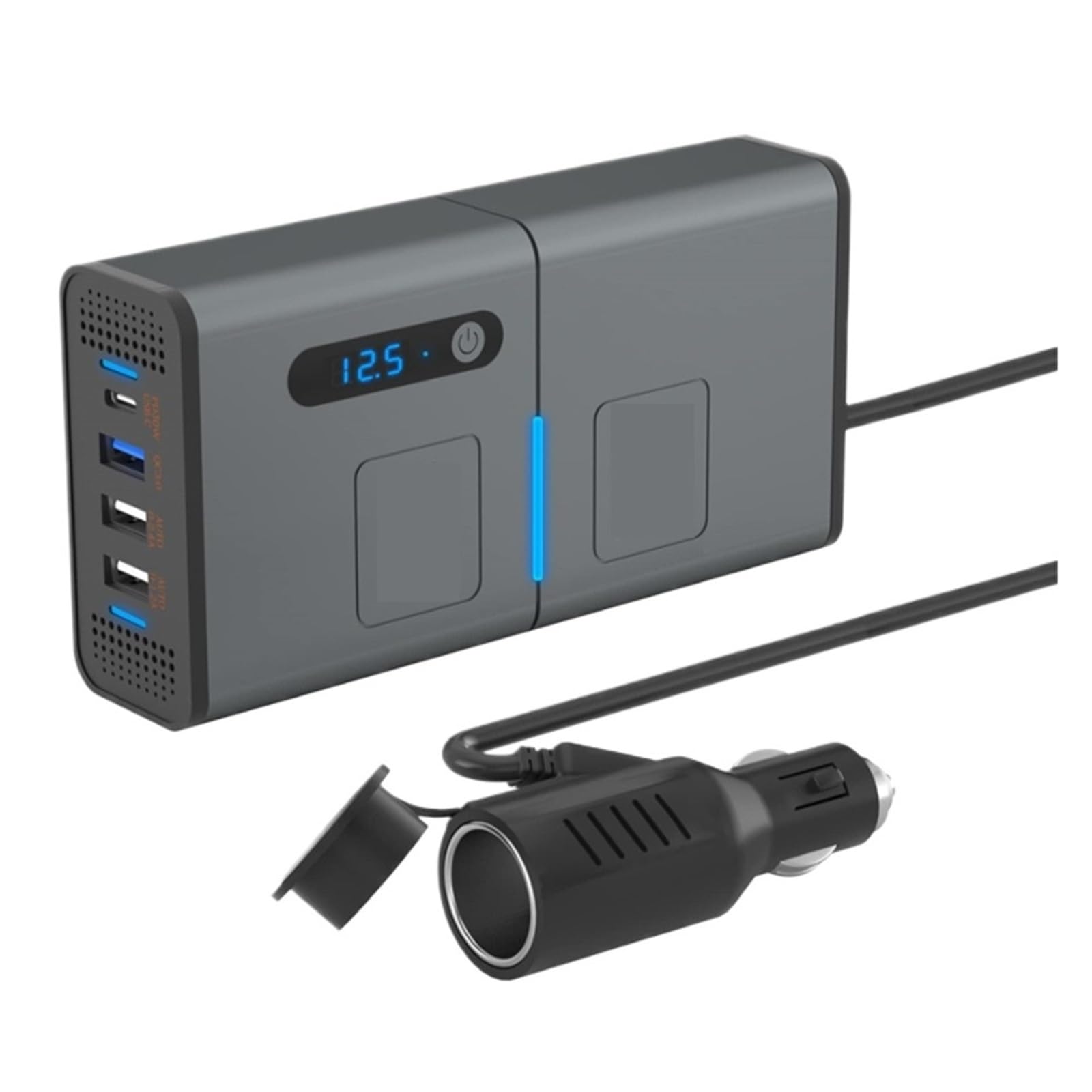 Przetwornica Napięcia Samochodowego DC 12 V Na AC 200 W Automatyczna Typu C QC3.0 Szybka Ładowarka USB Samochodowa Zasilacz Bezpieczne Niezawodne Wszechstronne Zastosowanie