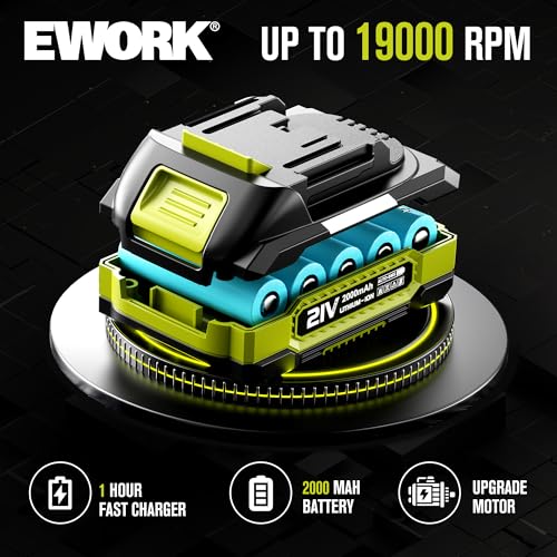 EWORK 20V Small Cordless Leaf Blower with 2 x 2.0Ah Battery and Charger by EWORK - Used condition - Image 4