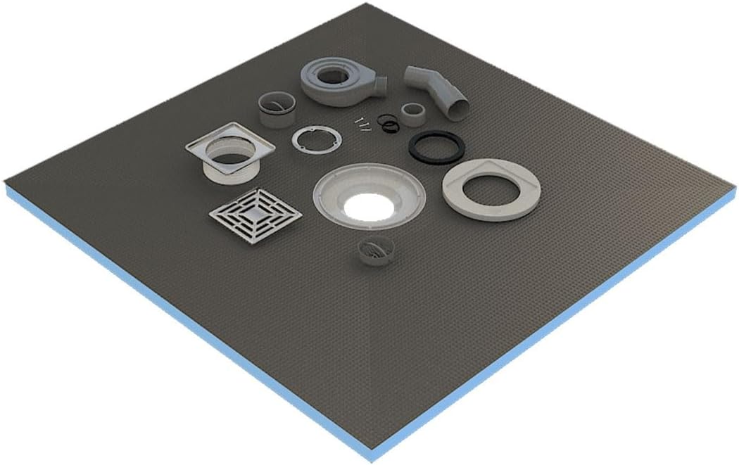 Shower Tray 80x80x4 cm Ready Tiling with Drain Tray
