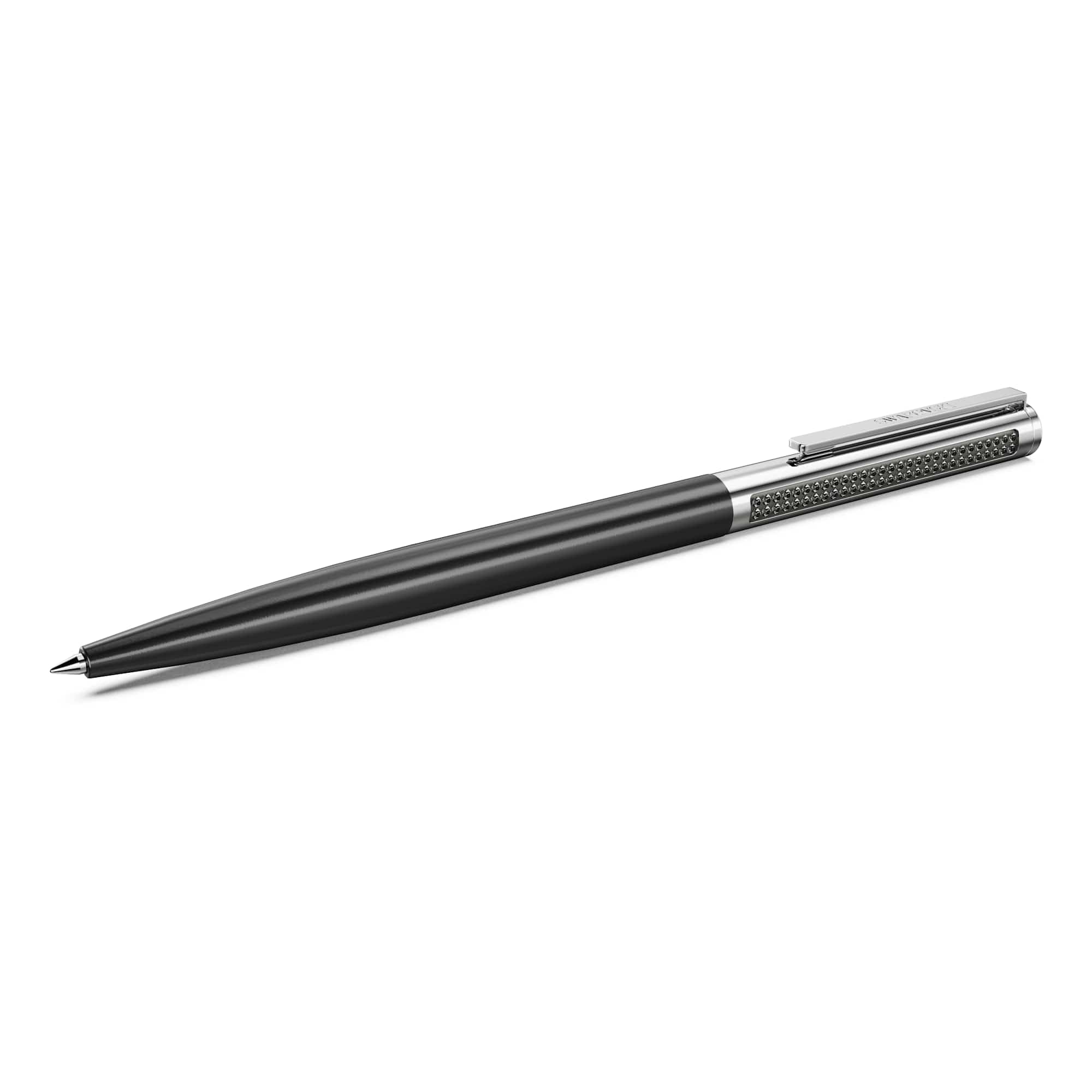 Swarovski Matrix Tennis ballpoint pen, Black lacquered, Chrome plated