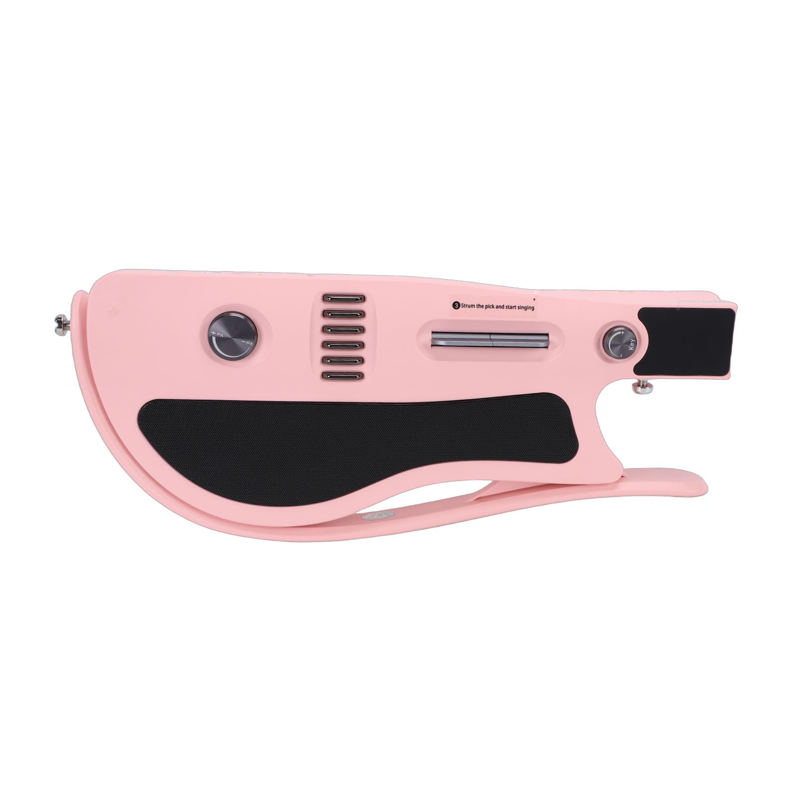 Chitarra Elettrica, Chitarra da Viaggio Pieghevole Portatile con Guida Luminosa Agli Accordi Connessa all'app per Principianti, Rosa, Batteria da 4000 MAh