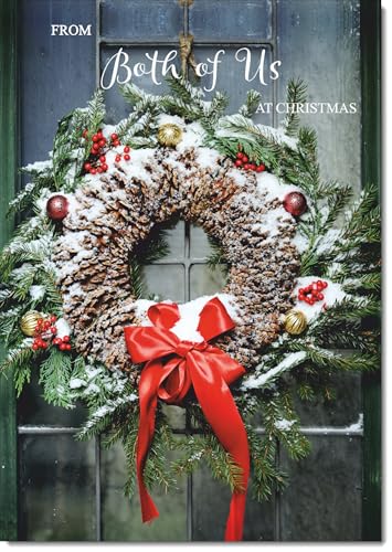 Doodlecards From Both Of Us Christmas Card Wreath Medium Size Christmas Card For From Both Of Us With Plain Envelope