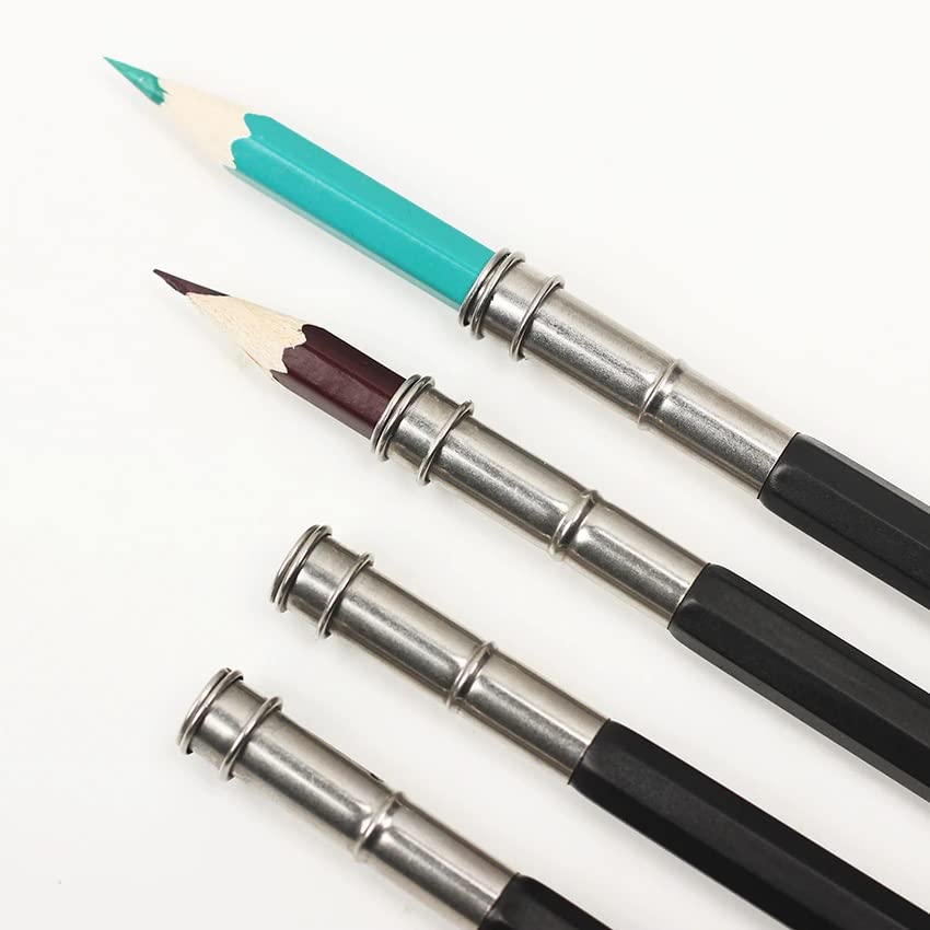 Image of KRAFTMASTERS� 2 Pcs Adjustable Dual Head Pencil Extender Holder Sketch School Office Art Write Tool