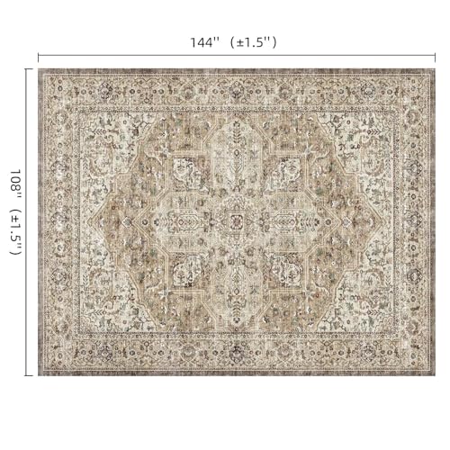 Tapete Boho Vintage 9x12 Pies Lavable Antideslizante miniatura 2