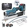 Yofidra Electric Grease Gun - 2 in 1 Design, 12000PSI, 5.3 oz/min Flow, Cordless Grease Gun with 2×3000 mAh Batteries and Charger, 90° Swivel Coupler, Efficient for Truck, Construction, Farm