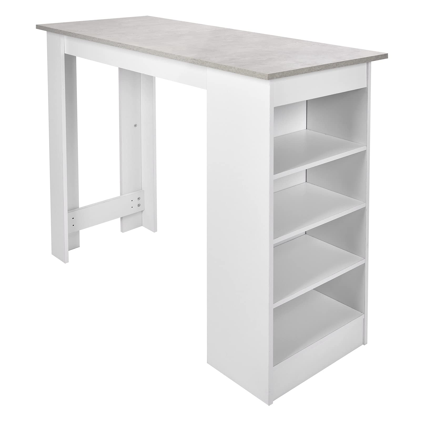 Tavolo da Bar Tavolino da caffè in MDF con Ripiani Laterali 115 X 103 X 50 Cm Scrivania Portaoggetti 60 Kg Capacità Massima per Soggiorno Sala da Pranzo Caffetteria Laptop Uso di Libri