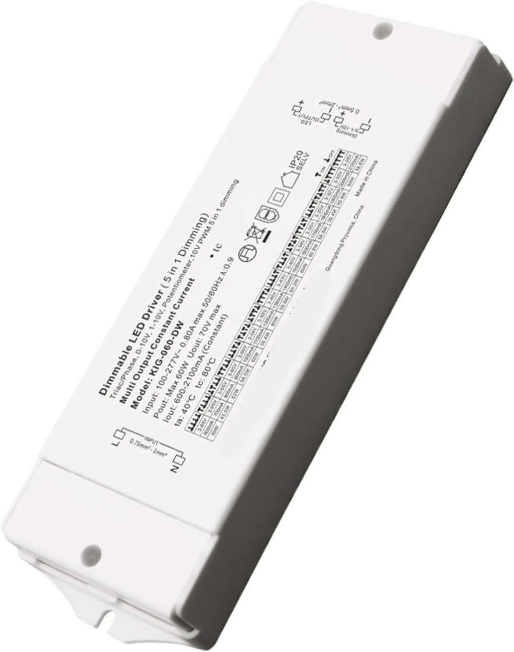 Led lamp Power Supply Driver Constant Current Ballast Transformer 1-10v Driver Power Supply 10W 20W 40W 60W(60W)