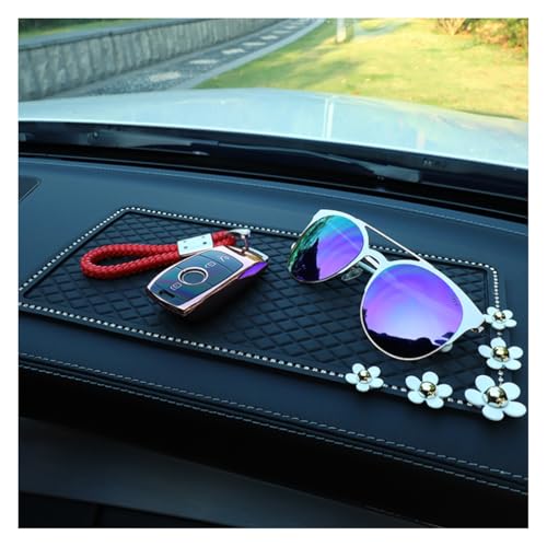 image for DUSCOKE Bling Daisy Car Dashboard Anti-Slip Mat, Rhinestone Auto Dash 
