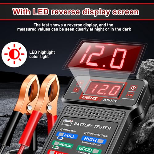Image of TecoKart 12V Car Battery Health Tester, Comprehensive Analysis Voltage and Load Tester with LED for Two Wheeler and Car Batteries, Universal Trouble Shooting
