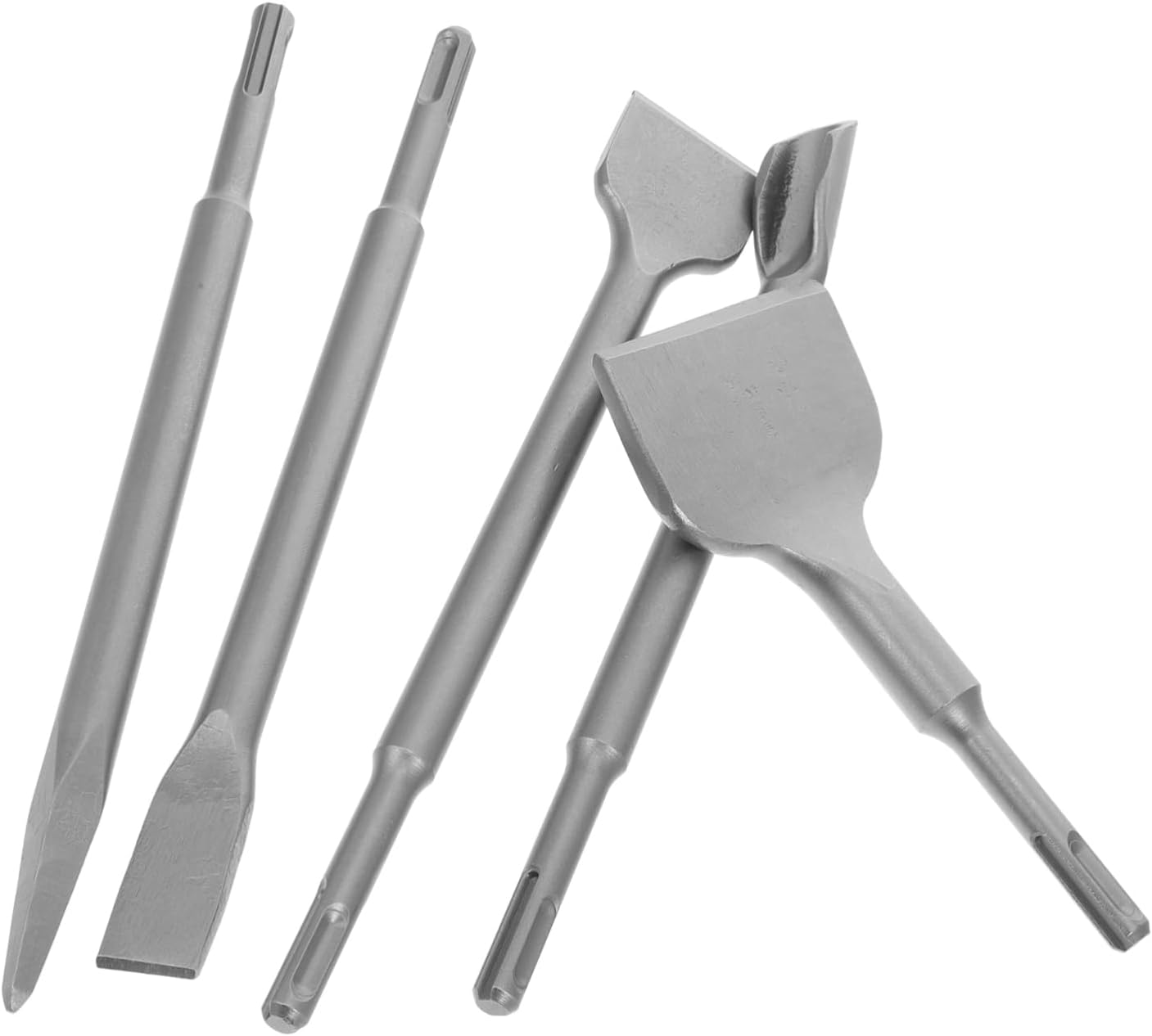 Cabilock 5pcs Professional Concrete Chisel Set Tile Chisel Wide Flat Point U-shaped Masonry Drill Bit Set for