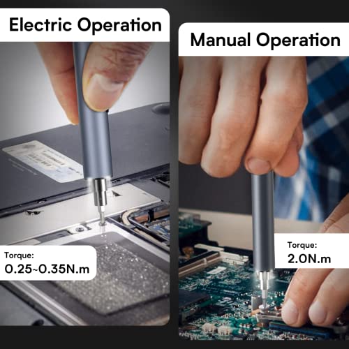 Pkey Electric Screwdriver, Electric Screwdriver Set With 55 Magnetic Precision Bit, Type-C Rechargeable 260Mah Battery, 3 Led Light, Cordless Electric Screwdriver For Pc Building, Electronics, Watch #TOP4