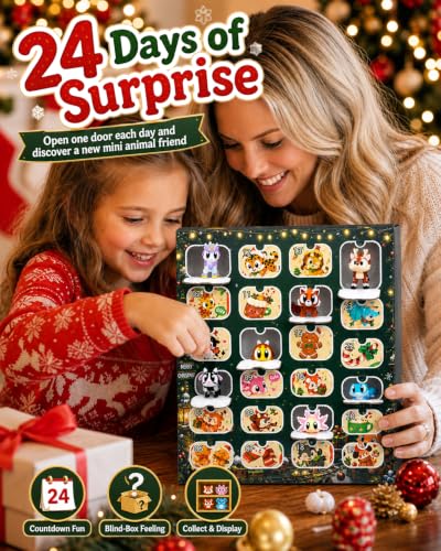 Advent Calendar 2026, 24pc 3D Printed Gingerbread Santa & Animal - image 3