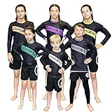 KOMBAT USA Full Sleeve Kids Rash Guards Boys and Girls| Compression BJJ Kids Rash Guard| IBJJF Accepted Youth BJJ Rash Guard (US, Alpha, Medium, Regular, Gray)