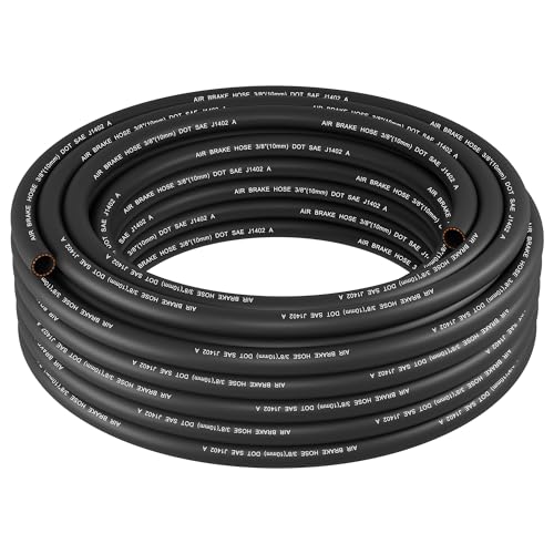 50FT 3/8ID - 3/4 OD Air Brake Rubber Hose Dazakoot S.A.E. J1402 and D.O.T.F.M.V.S.S. 106 Approved Replacement Hose for Semi Truck Trailer Tractor