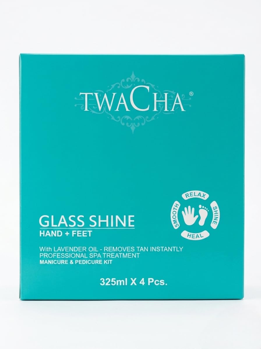 Glass Shine Hand and Feet Manicure and Pedicure Kit with Lavender Oil for Tan Removal & Professional Spa Treatment, 1300ml (325ml x 4 Pcs)-image-29