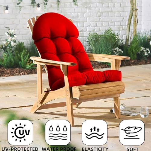 Coussin de chaise Adirondack rouge à dossier haut imperméable - 8