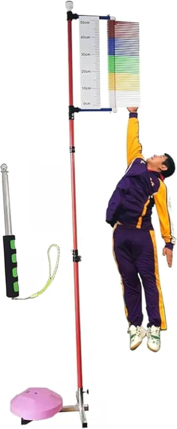 Vertikaler Sprungtester 1,3–3,6 m mit stabiler Basis, Hochsprung-Trainingsgerät für Sportler, Bodenstehendes Messwerkzeug