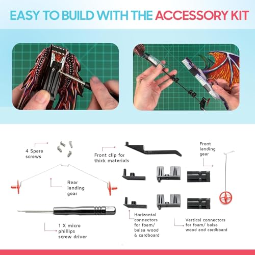 Image of POWERUP 4.0 Dragon Paper Airplane Kit Smartphone App Controlled RC Plane | Easy to Fly With Autopilot and Gyro Stabilizer. Great Tech Gadget Gift for Hobbyist Pilots or Tinkerers. Durable Flight Build