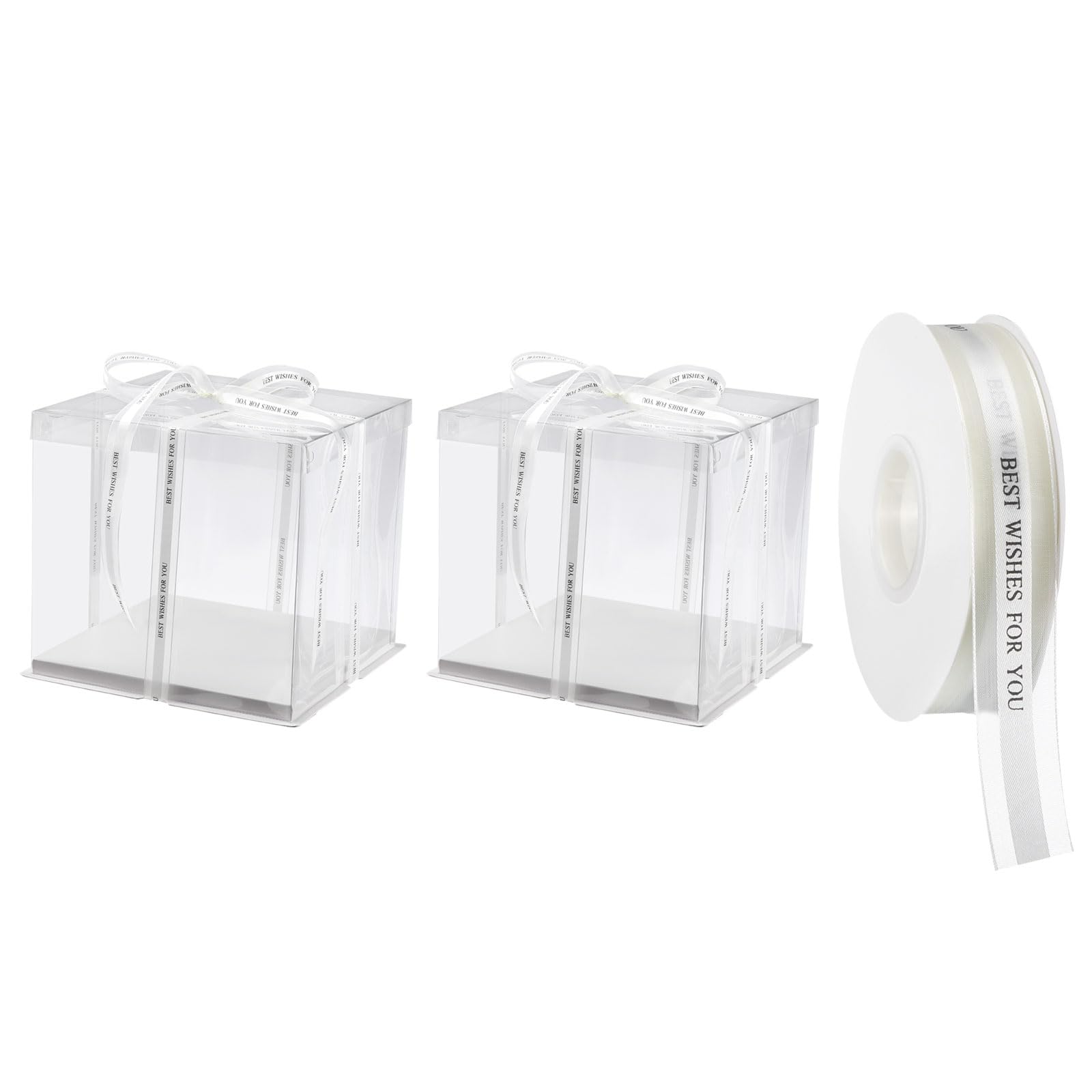Scatole per torte trasparenti in PVC da 4/6 pollici Scatole per imballaggio regalo per torte rotonde trasparenti Compleanno Matrimonio Anniversario Festa Dessert Regalo Decor  15