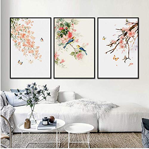 Affiche peinture toile pêche papillon 50x70cm sans cadre pour décoration moderne de chambre