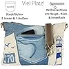 Sunsa Damen Maritim Umhängetasche. Schultertasche aus Canvas, recycelte Jeans & Leder. Große Vintage Crossbody Tasche. Nachhaltig Handtasche als Geschenkideen für Frauen/Mädchen #4