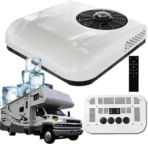 12V/24V RV Rooftop Air Conditioner - 850W Electric Cooling & Heating for Camper Van, Truck, SUV, Off-Road Vehicle & Bus - White Cool, Perfect for Motorhomes
