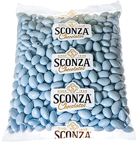 Light Blue Jordan Almonds | 5Lb Bag | Party Candy Covered Almond | Baby Blue | Special Occasion Favors | Nuts With Sweet Hard Candy Coating - Bulk - Italian Confetti #TOP5