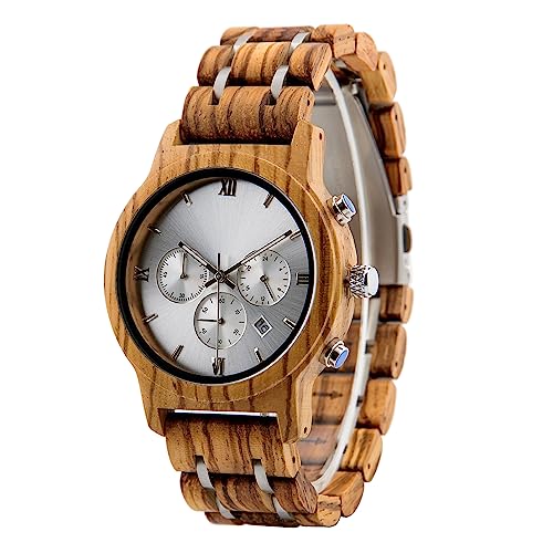 Regali Personalizzati sotto 100 euro LMWOOD Orologio da polso in legno da uomo inciso personalizzato personalizzato analogico al quarzo