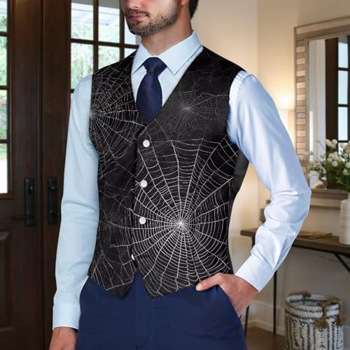TOADDITDO Men's Suit Vest Slim Fit V Neck Business Suit Vests Causal Formal Wedding Party Banquet Dress Waistcoat Tuxedo Vest4