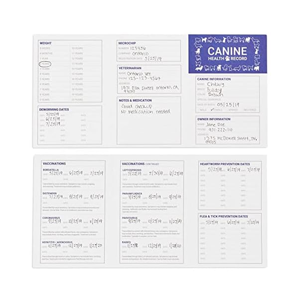 24 Pack Puppy Vaccine Record Book