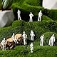 Namalu 100 Miniatur Figuren für Modellbau Stehende und Sitzende Mini Figuren Diorama Unbemalte Weiße Menschenfiguren Architekturmodell Kleine Modelle von Menschen für Miniatur Szenen (Maßstab 1:75)