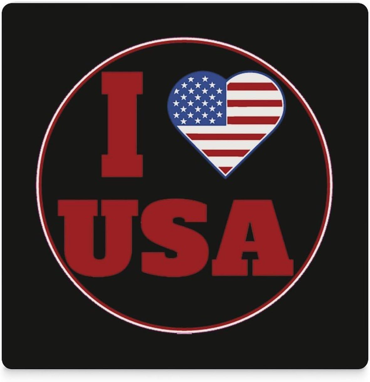 I Love USA Funny Ceramic Coasters for Drink Absorbent Cup Holders Tabletop Protection