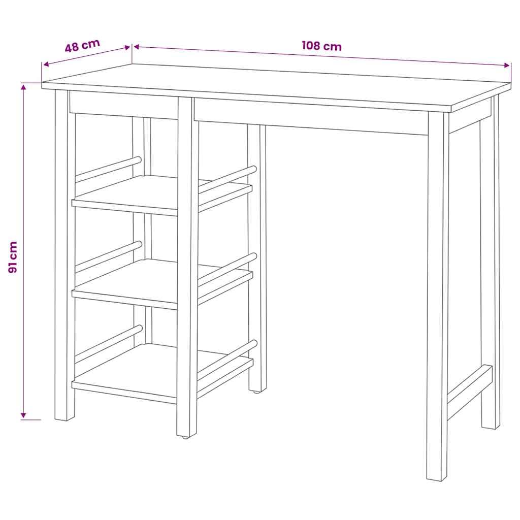 Juego de bar de 3 piezas de MDF negro, mesa de bar y 2 taburetes, con estantes para comedor, cocina, diseño que ahorra espacio, comodidad para familia e invitados