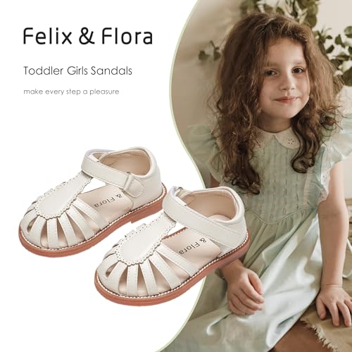 Felix & Flora Toddler Girls Sandals Flower Girl Shoes Soft Rubber Princess Summer Flat Shoes3