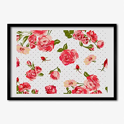 Cadre en bois moderne Tulup 70x50 cm avec peinture de roses haute définition
