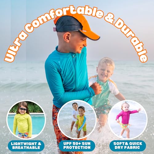 Image of SwimZip UPF 50+ Long Sleeve Rash Guard for Boys' and Girls' - Baby, Toddler, Kids