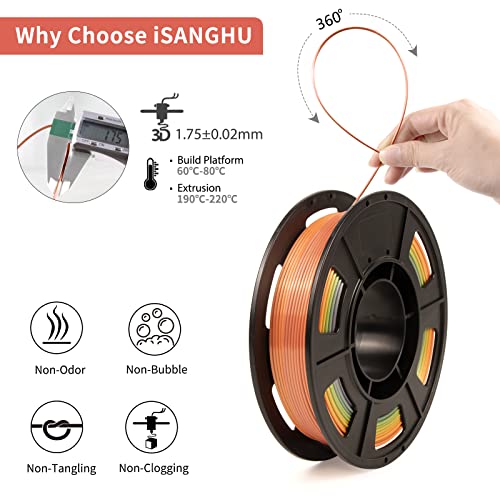 Image of 4Packs Gradient Silk PLA 3D Printer Filament Bundle, Color Changing PLA Filament 1.75mm Bundle, 3D Printing Filament with Good Layer Adhesion for Most 3D Printers 250g /0.55lb*4 Sets