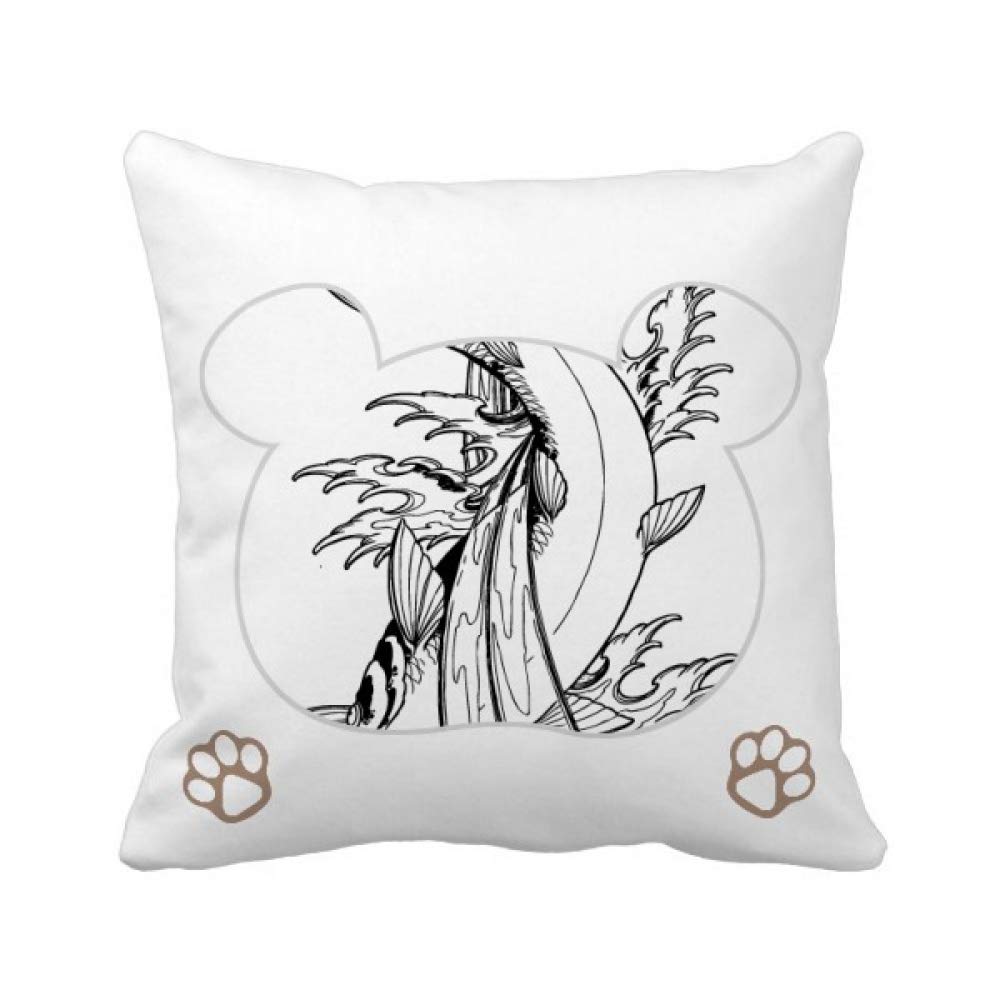 Housse de coussin carrée ours en mer taie oreiller canapé déco marine