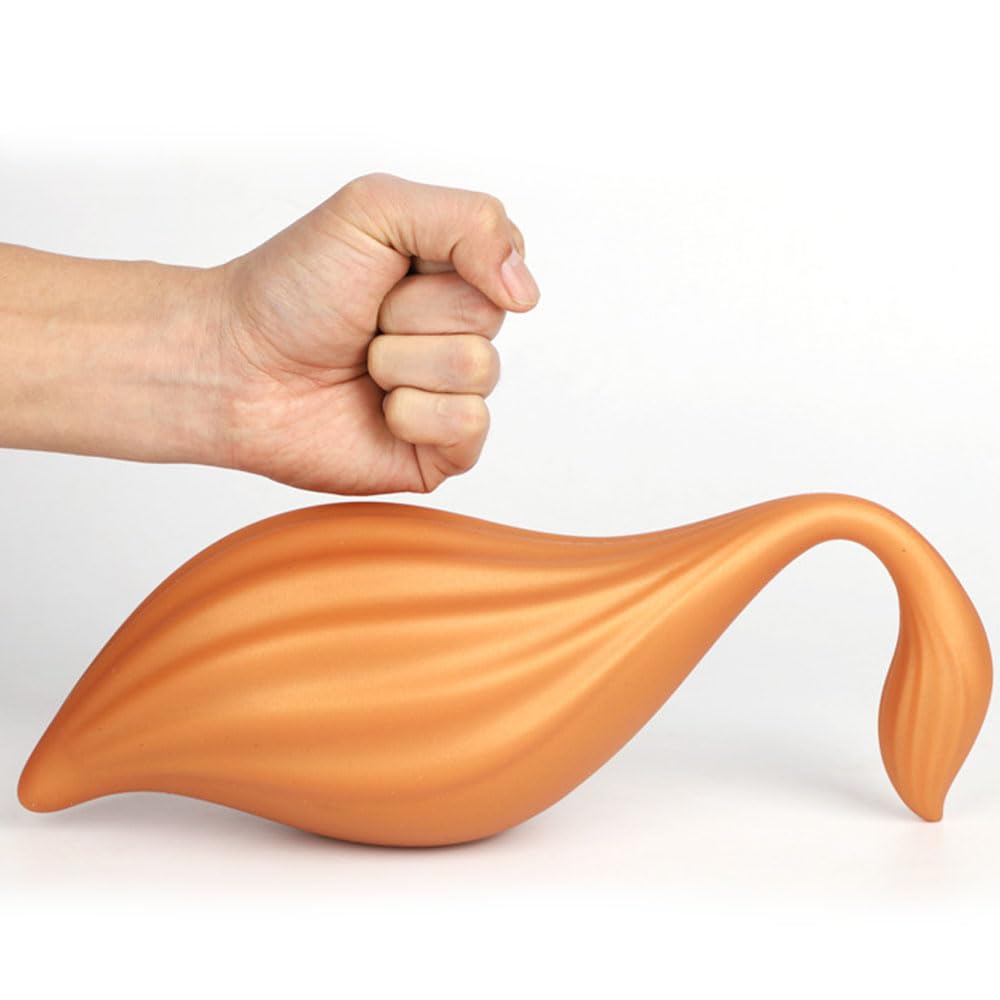 Coda di volpe Plug anale extra large Giocattolo sessuale anale Forma di oliva Plug anale a doppia estremità Masturbatore in silicone morbido Espansore vaginale for uomini e donne(XL)