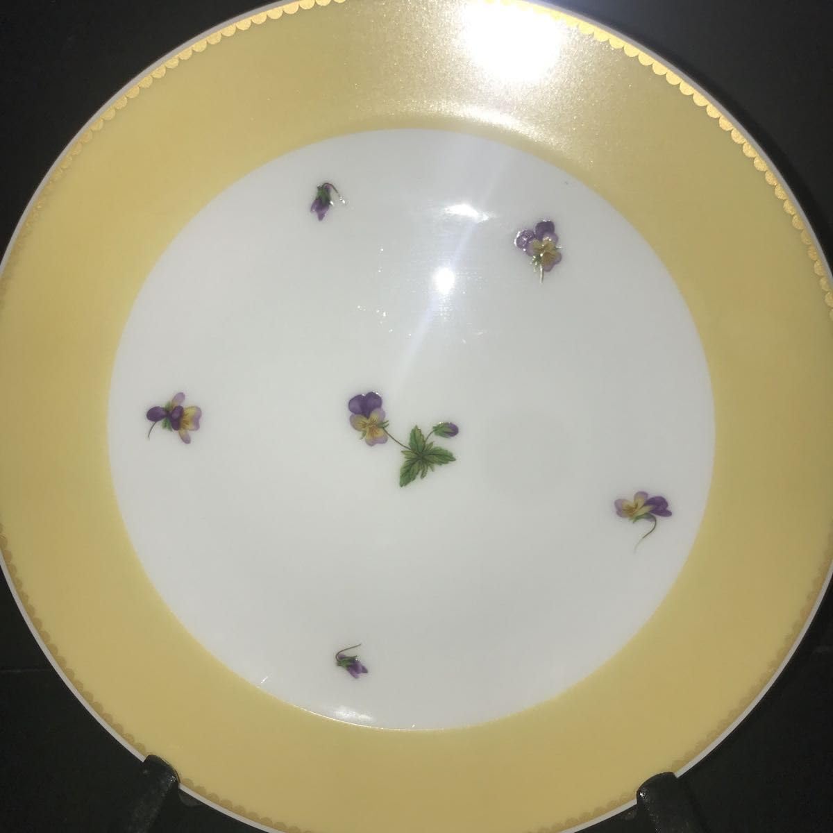 大倉陶園 OKURA 色蒔き20cmデザートプレート　クリームイエロー6枚セット 色蒔き（クリーム） 20cmデザート皿