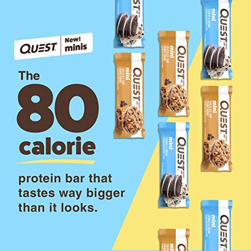 Quest Nutrition Mini Protein Bars Bundle, Chocolate Chip Cookie Dough And Cookies & Cream, High Protein, Low Carb, Keto Friendly, 14 Count Each #TOP1