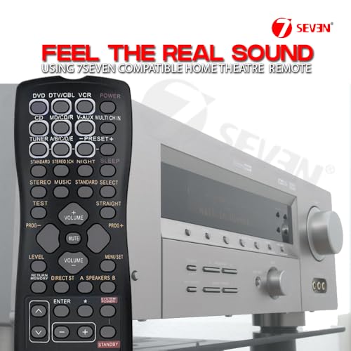Image of 7SEVEN Compatible for Yamaha Av Receiver Remote Control Original RAV254 Model Suitable for RX-V350 HTR-5730 RX-V359 RXV350 HTR5730 RXV359 Home Theatre Music Systems
