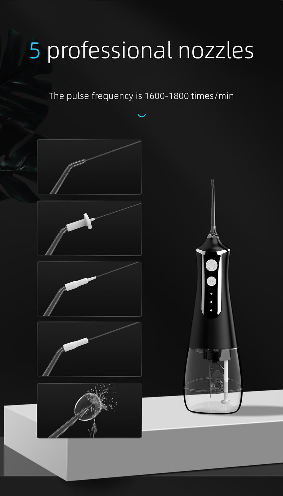 Przenośna Nić Dentystyczna Ipx7 Wodoodporna 300 Ml Elektryczna Nić Dentystyczna Z 5 Dyszami Przenośna Nić Dentystyczna Do Użytku Domowego Stomatologia W Podróży I Do Użytku Domowego (Color : Pink)