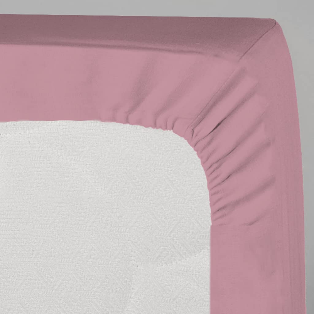 LARA MORADA - Set Completo Lenzuola Una Piazza E Mezza, Misura Francese, 100% Cotone, Made in Italy, Tinta Unita, per Letto 1 Piazza E Mezza 140x200cm, Rosa