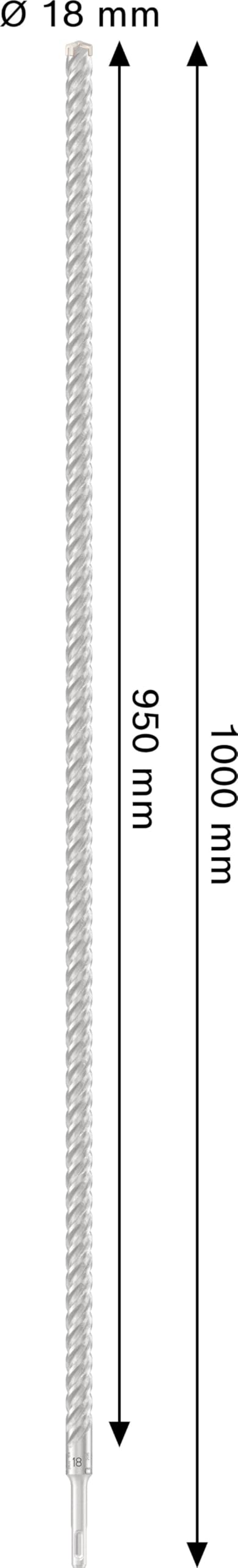 Bosch 1x Punta per martelli PRO SDS plus-5X (per Calcestruzzo armato, Calcestruzzo, Ø 18,00 mm, Professional Accessorio Martello perforatore)