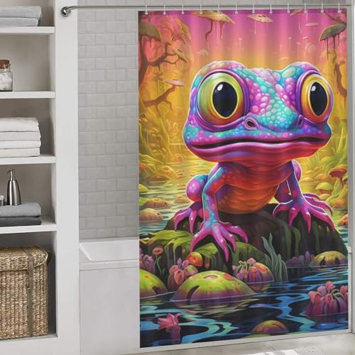 Rideau de douche grenouille imperméable en polyester lavable 152x183cm - 2