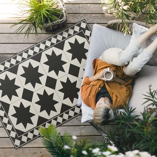 Tapis de terrasse rectangle 140x210 cm imperméable et résistant en PVC - 3
